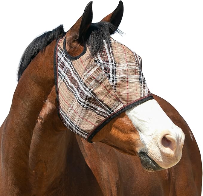 Kensington UV Horse Fly Mask with Web Trim - Protective Mask with Dual Ear Opening & Forelock Freedom