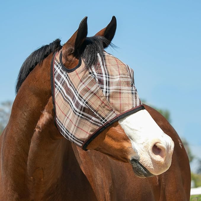 Kensington UV Horse Fly Mask with Web Trim - Protective Mask with Dual Ear Opening & Forelock Freedom