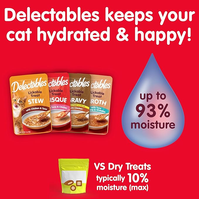 Hartz Delectables Bisque Variety Pack Lickable Cat Treat, 30 Count (Pack of 1)