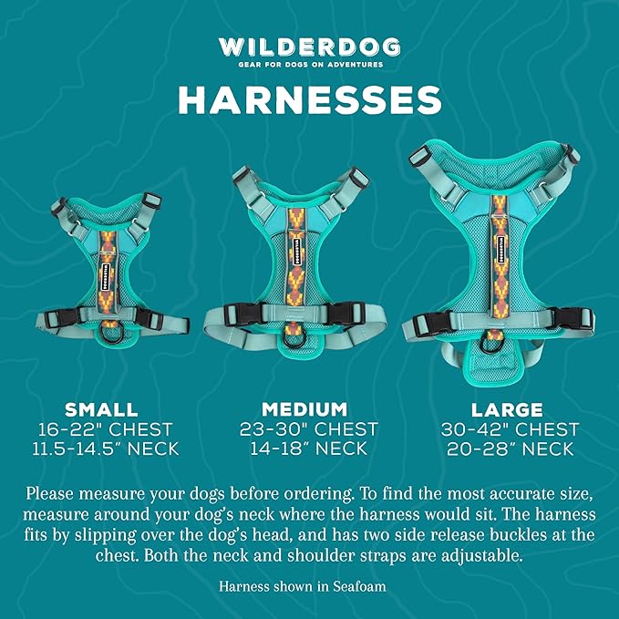Wilderdog Lightweight Dog Harness with Reflective Straps - Medium - Black