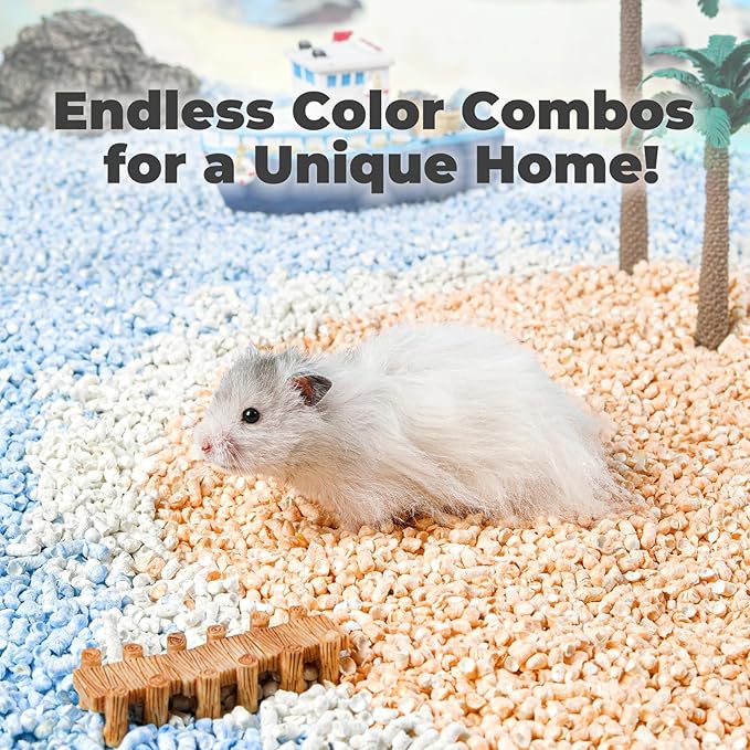 mini&moe Small Animal Paper Pellet Bedding: Odor & Moisture Absorbent Natural Paper Pellet Bedding - for Guinea Pigs, Hamsters, and Rabbits, 3.96lb