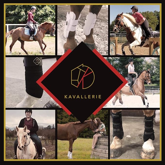 Kavallerie Elastic Fleece Bandages for Horses, Non- Slip and Snug fit Breathable Material for Injury Protection and Superior Legs Support, Stocking up Solution - White - (2 Units Per Pack)