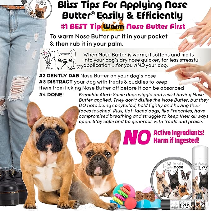 The Blissful Dog French Bulldog Fawn Unscented Nose Butter - Dog Nose Butter, 0.50 Ounce