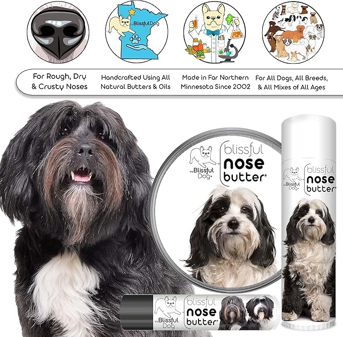 The Blissful Dog Tibetan Terrier Unscented Nose Butter - Dog Nose Butter, 8 Ounce