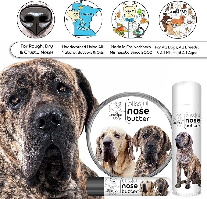 The Blissful Dog Fila Brasilerio Unscented Nose Butter - Dog Nose Butter, 4 Ounce