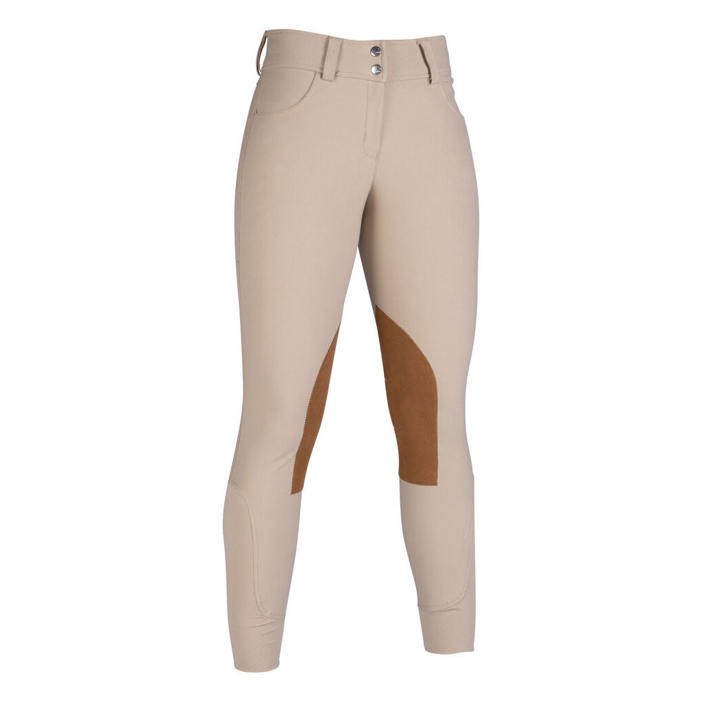 tan riding pants with brown patches