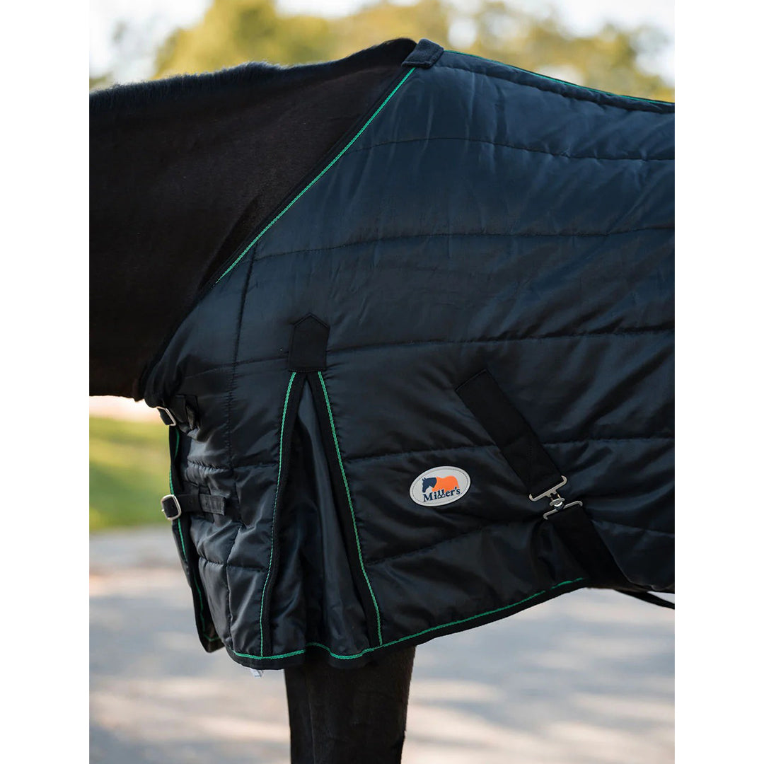 green quilted horse blanket