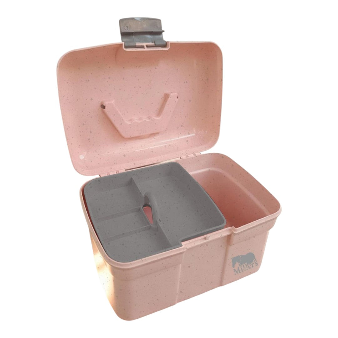 grooming box and brushes