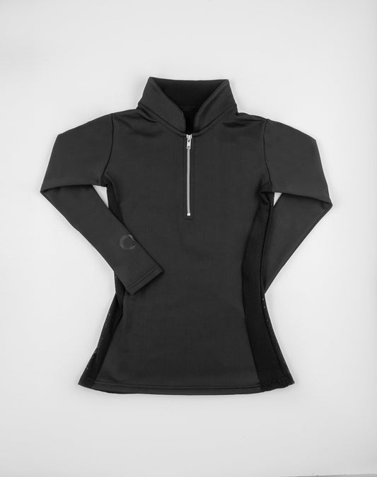 black long sleeve riding top