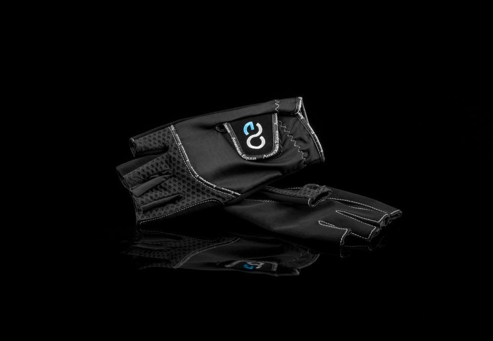 black fingerless riding gloves