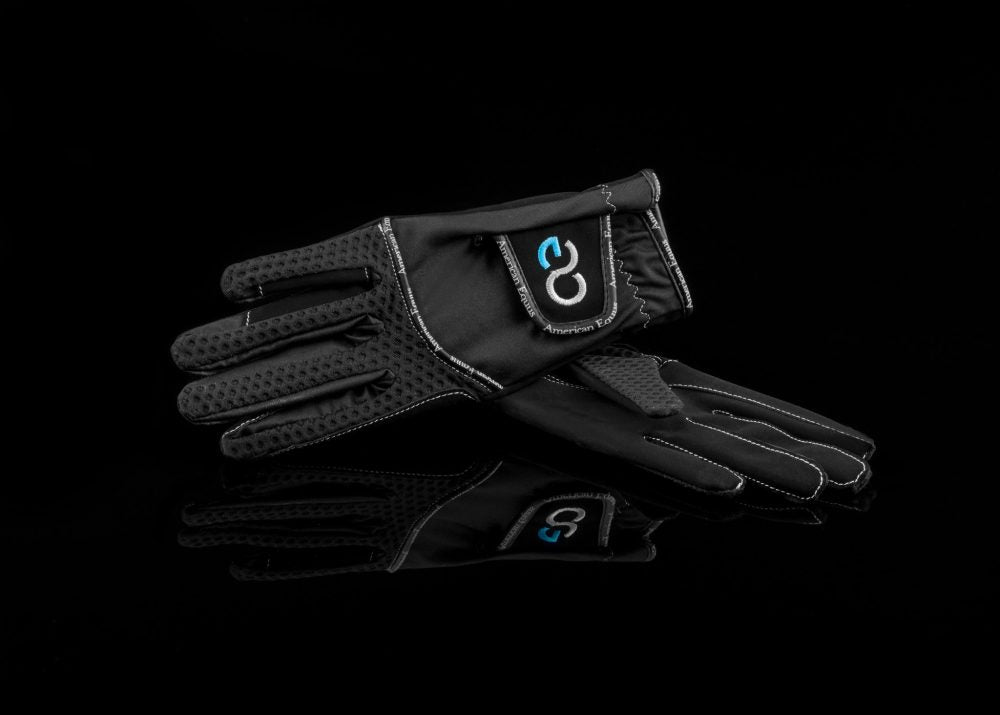 black riding gloves