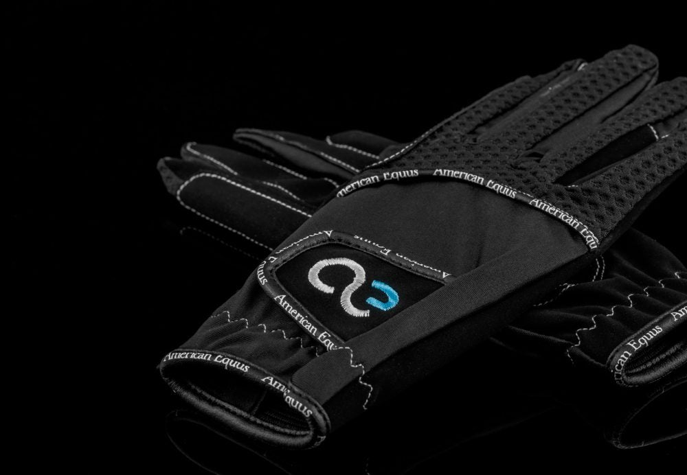 black riding gloves