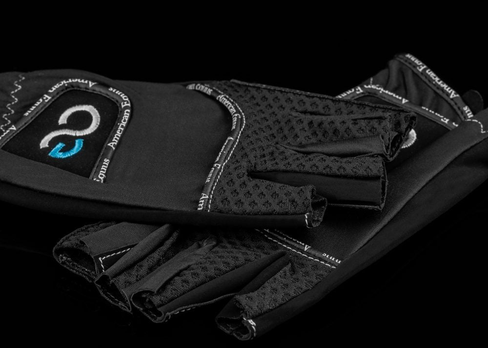 black fingerless riding glove