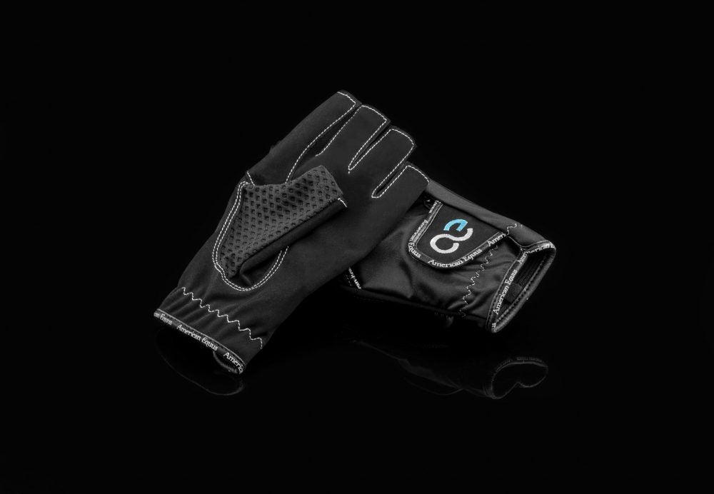 black fingerless riding glove
