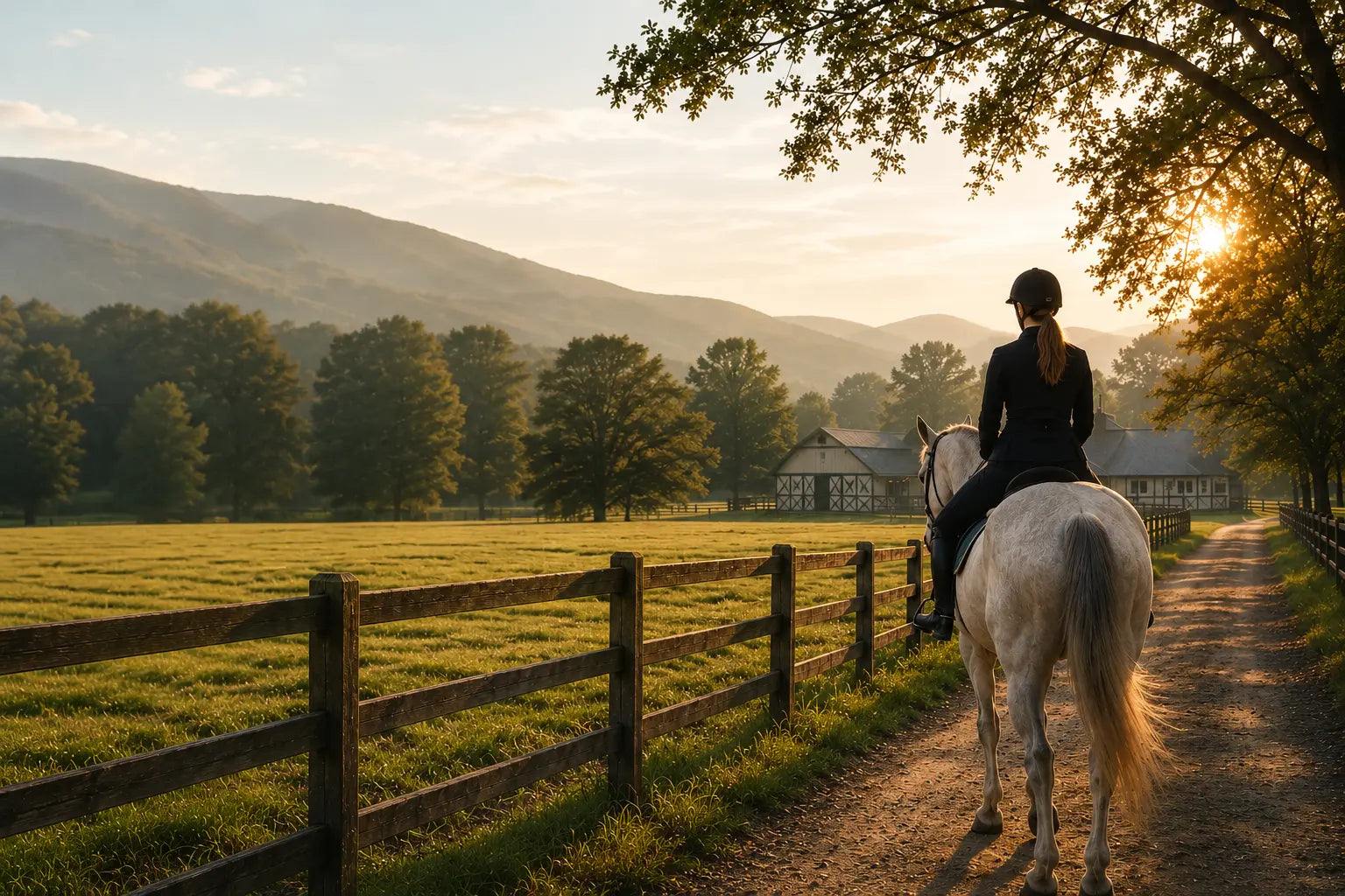Equestrian rider on horseback at a Long Valley farm — Long Valley Tack & Supply