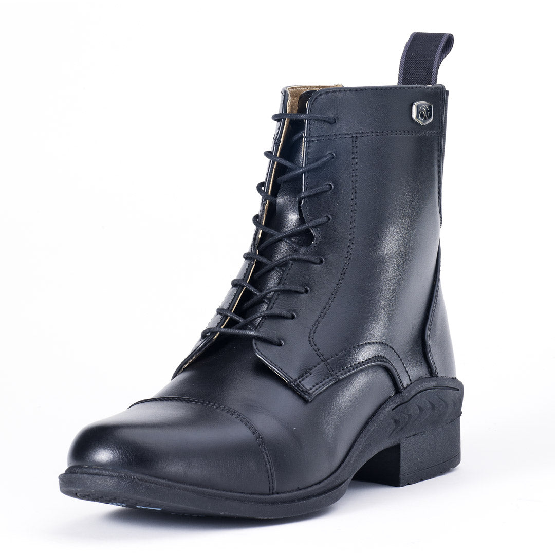 Black synthetic leather paddock boot