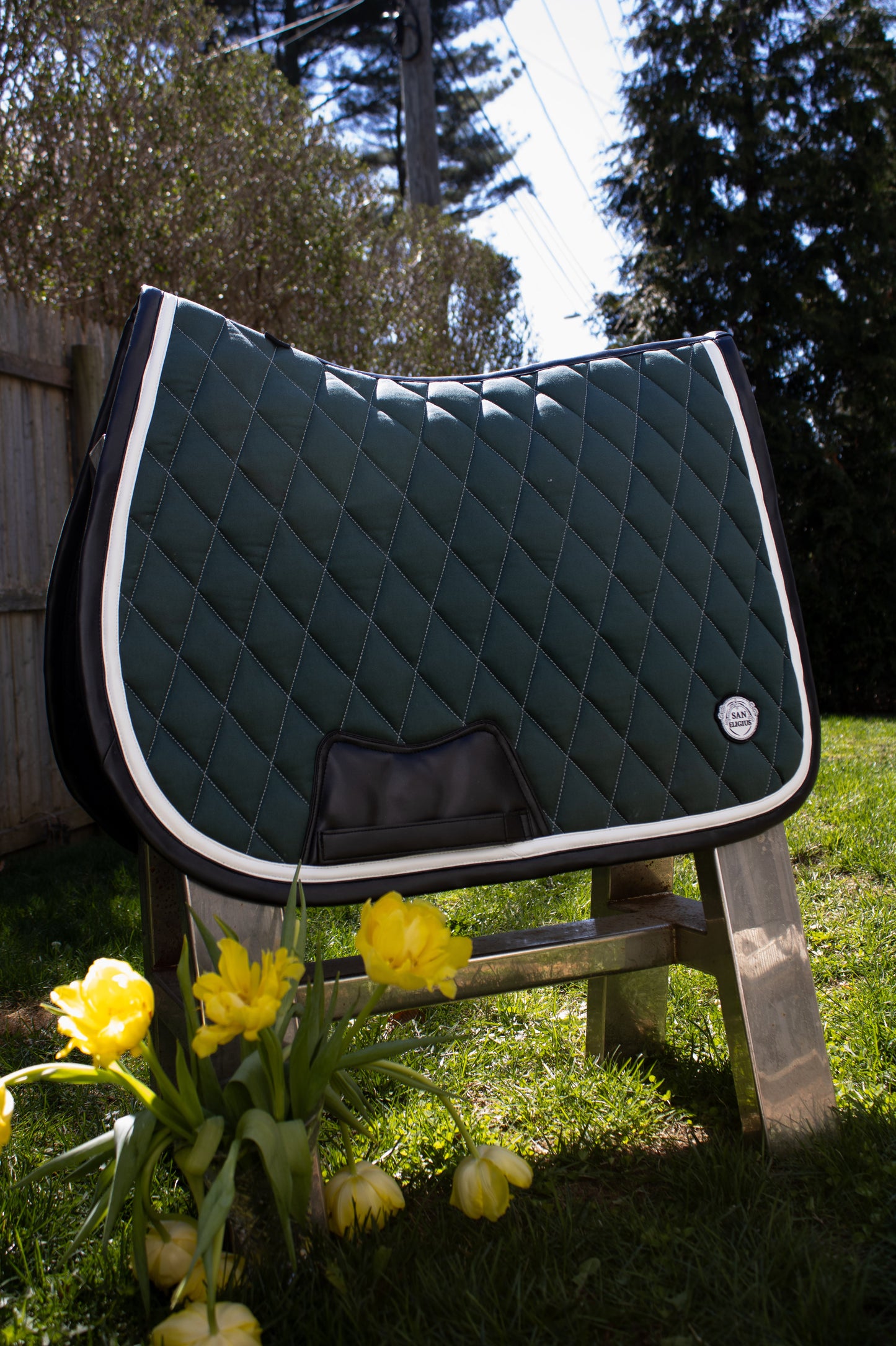 Jump Saddle Pad | Green- Black & White