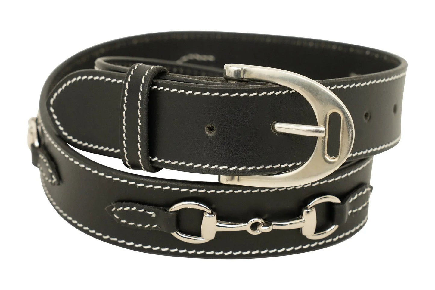 black belt with horse bit trim