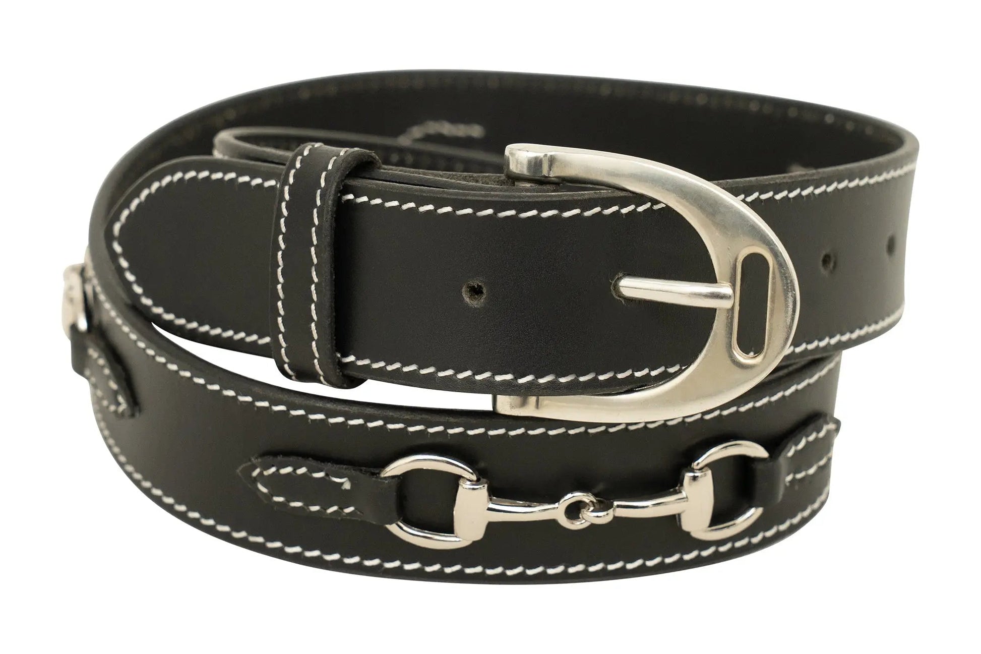 black belt with horse bit trim