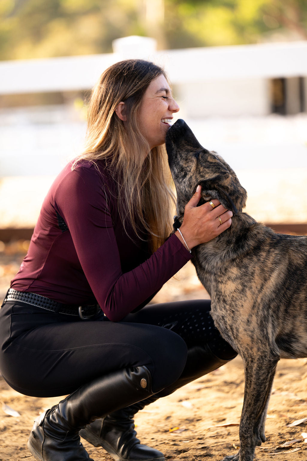 maroon turtleneck baselayer riding shirt