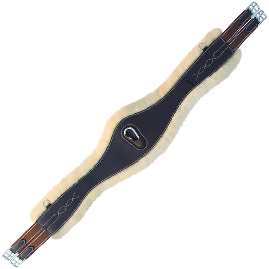 Equestrian girth strap with fleece padding 
