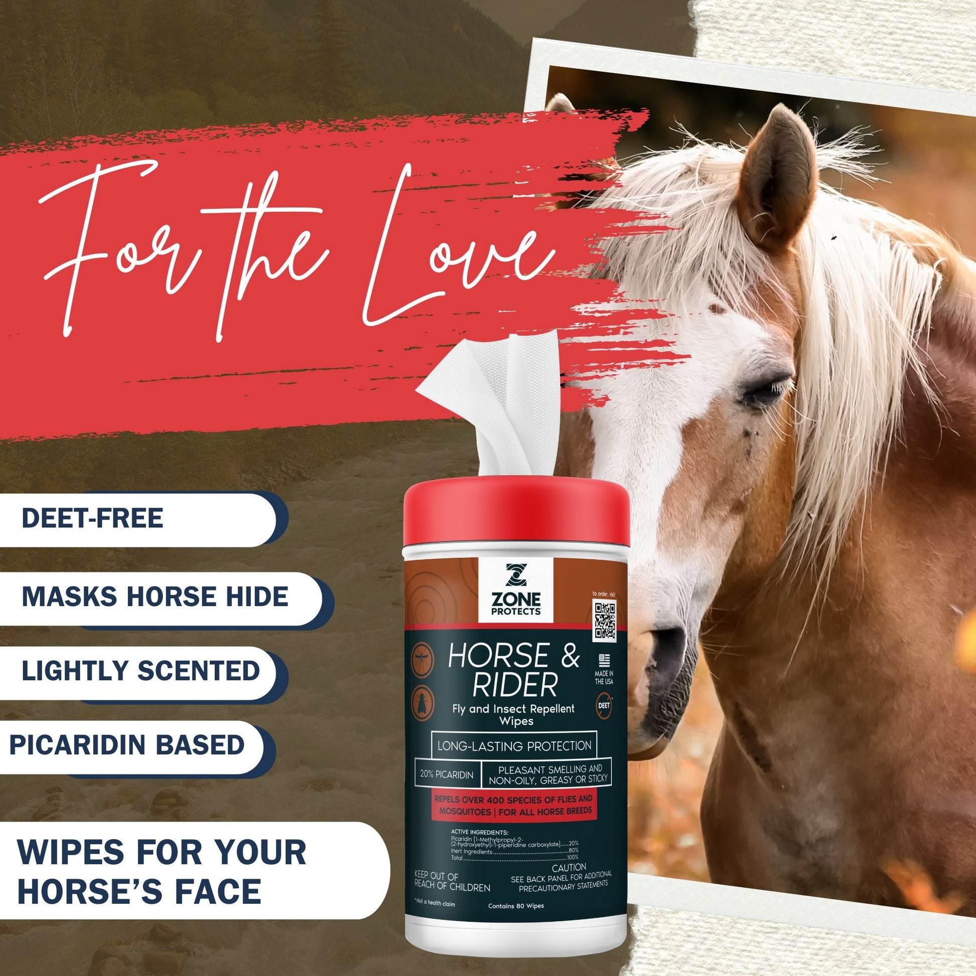 Horse and rider product fly and inspect repellant wipes