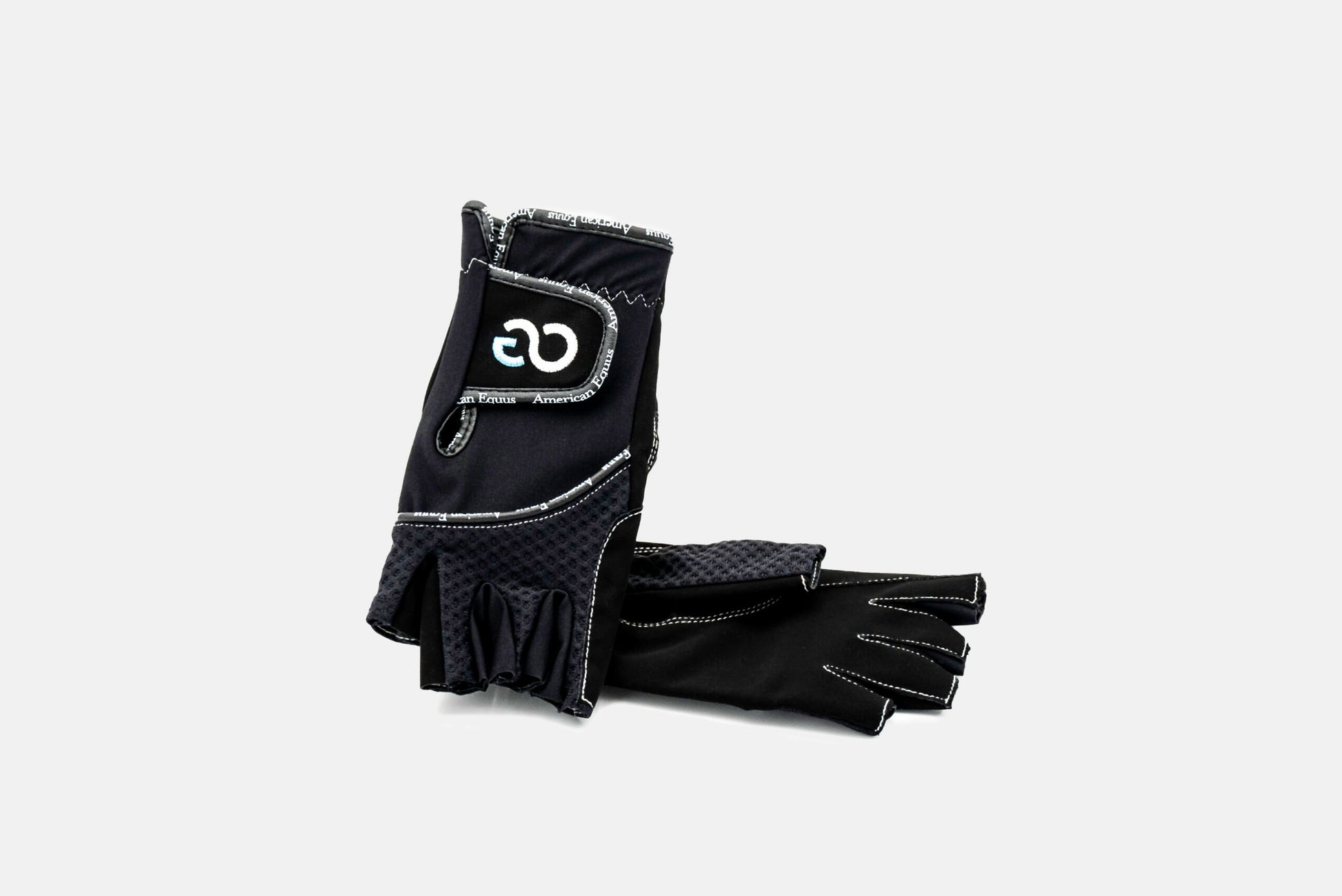 black fingerless riding glove