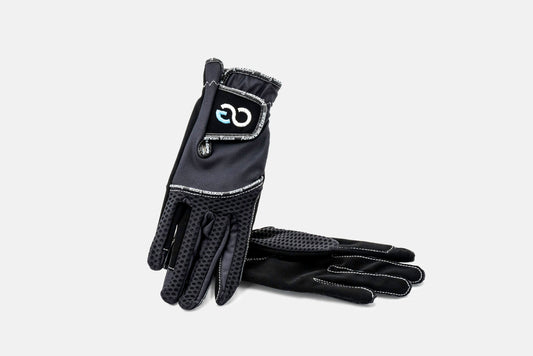 black riding gloves