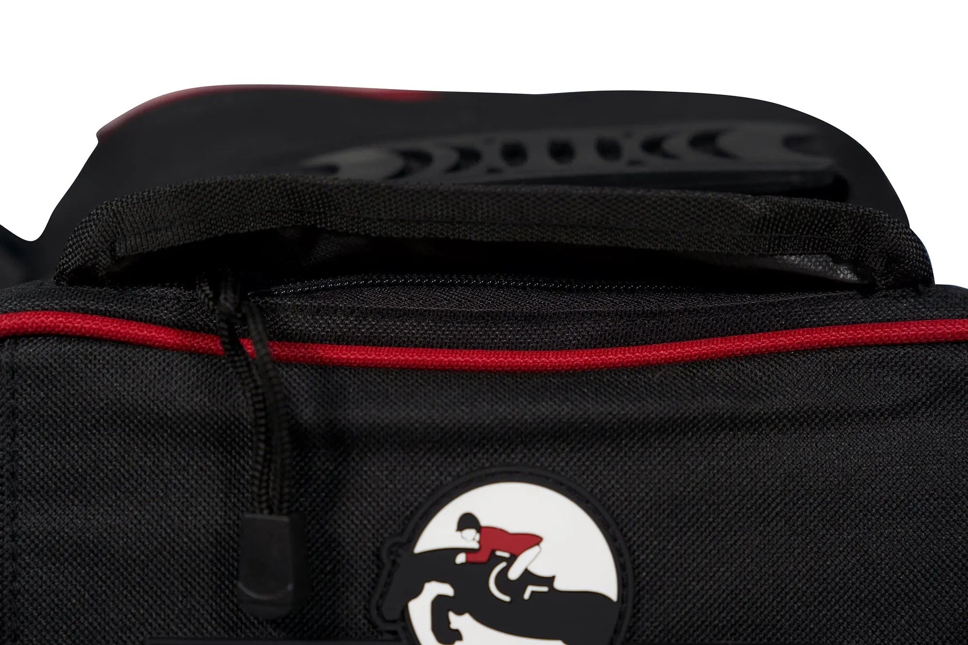 black equestrian backpack