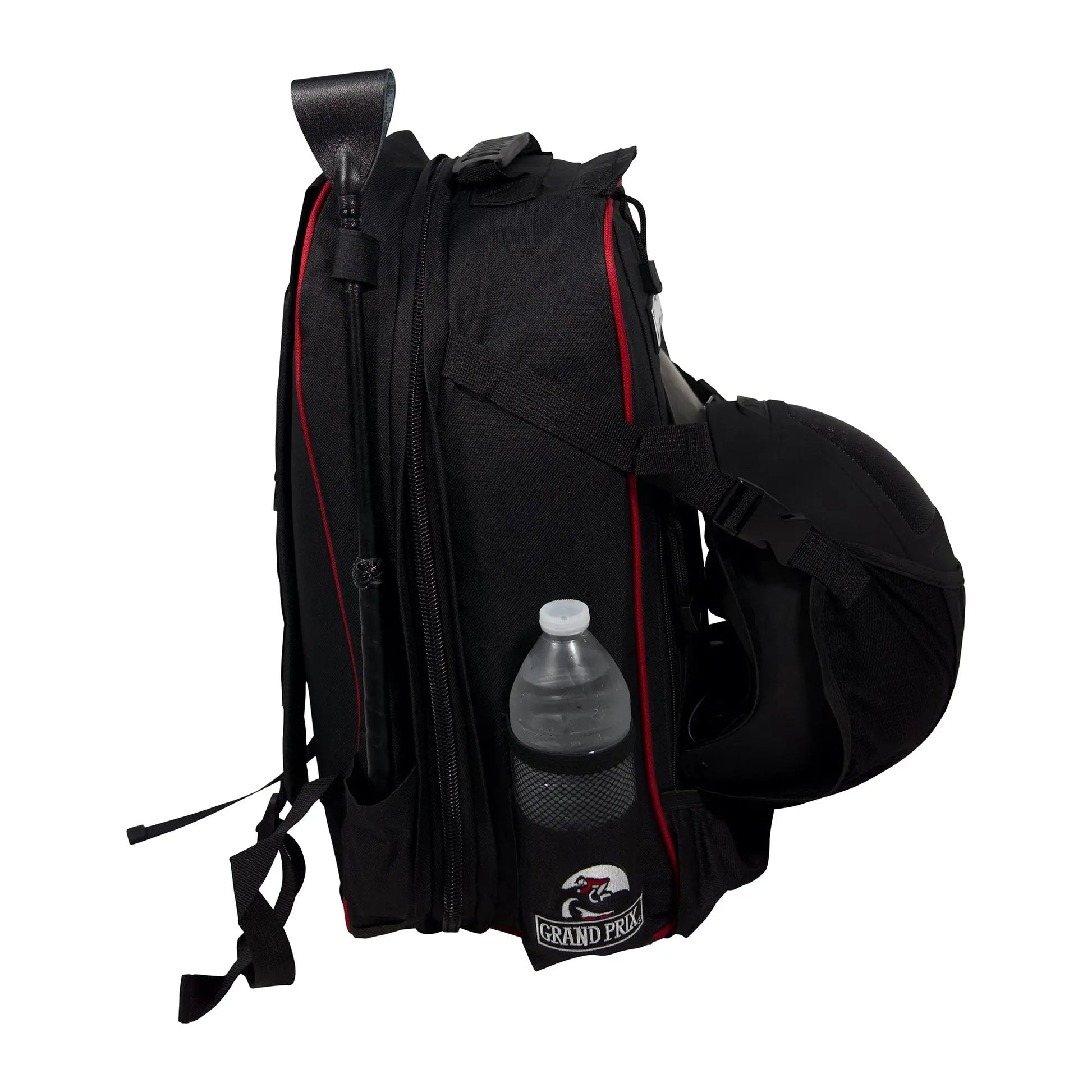 black equestrian backpack