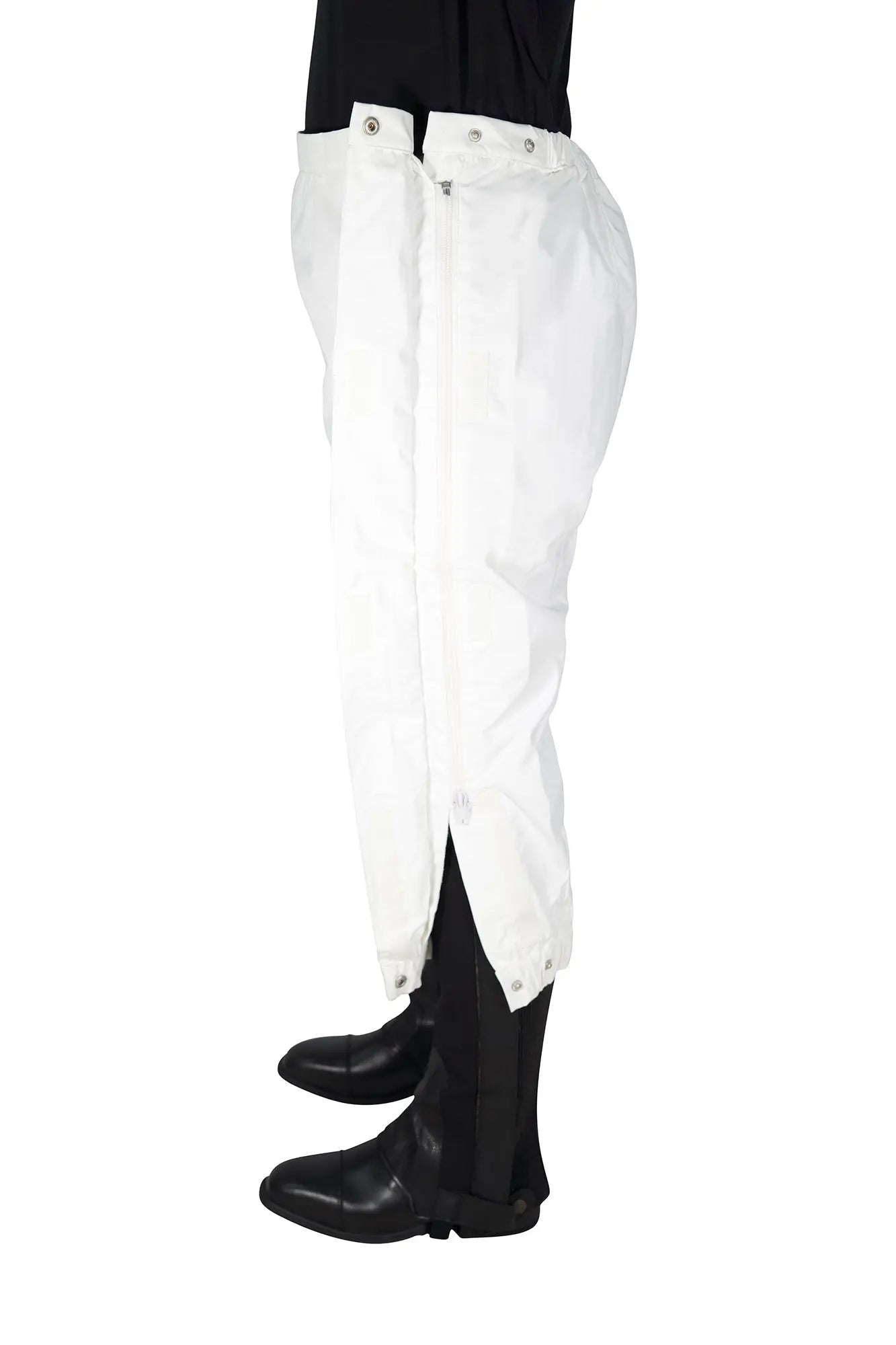 white rain pants