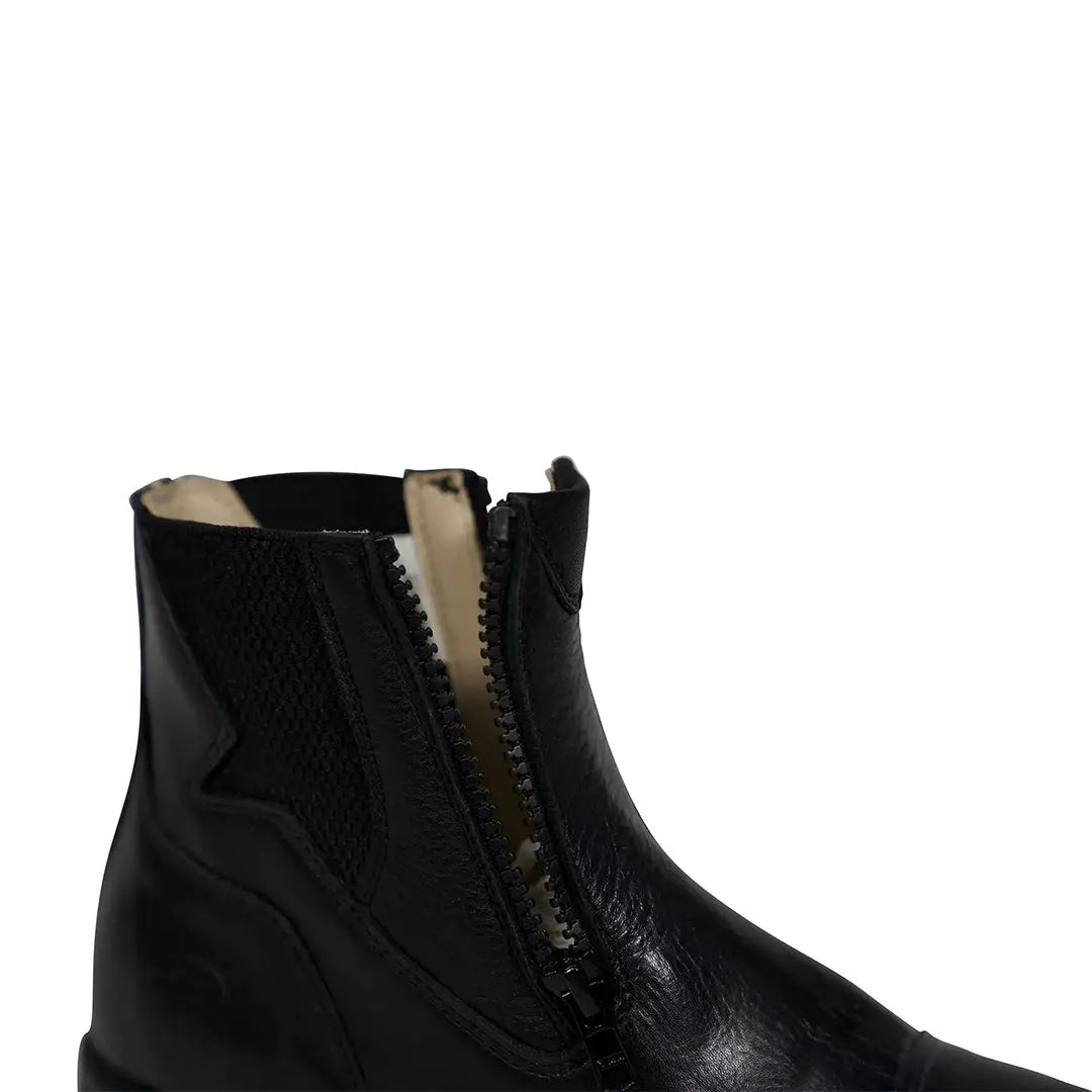 black leather paddock boots
