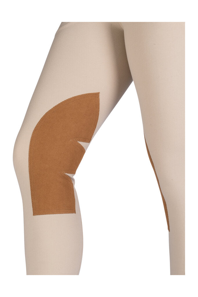 tan riding pants with brown patches