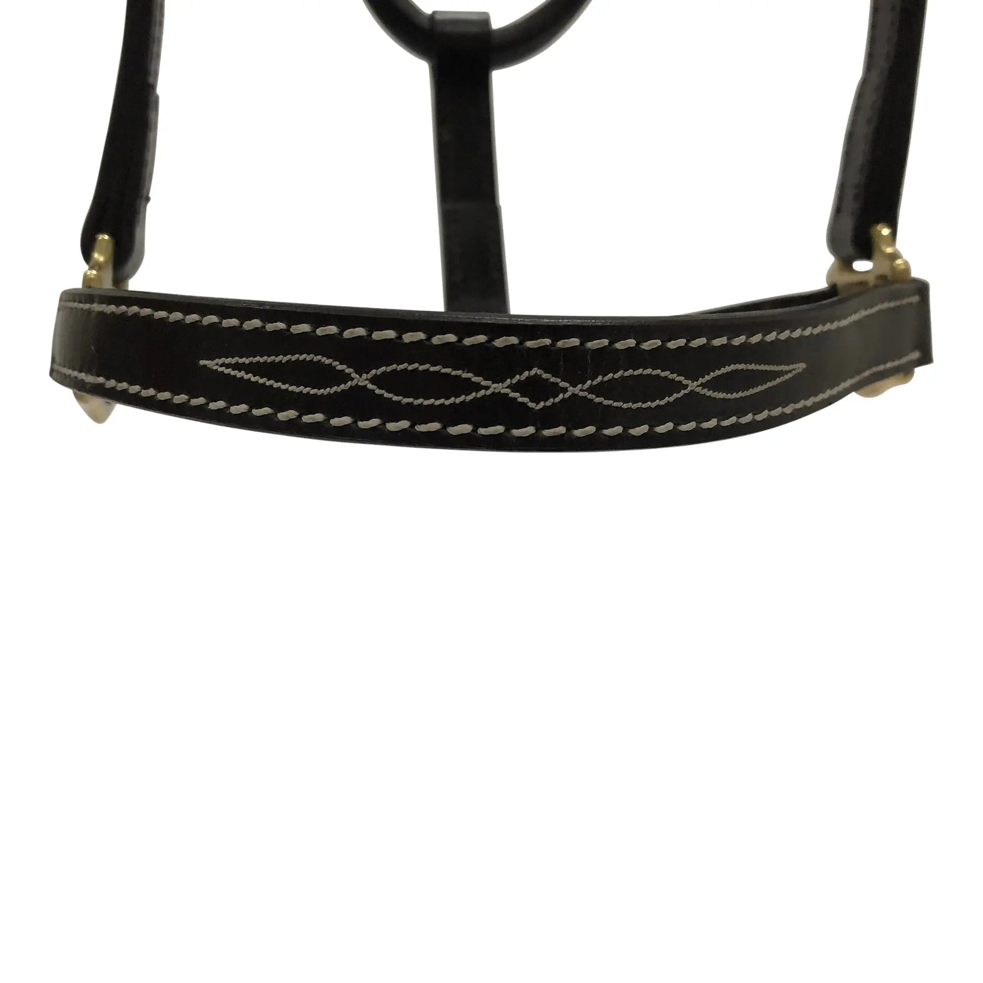 black leather horse halter