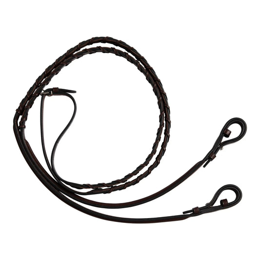 brown leather reins