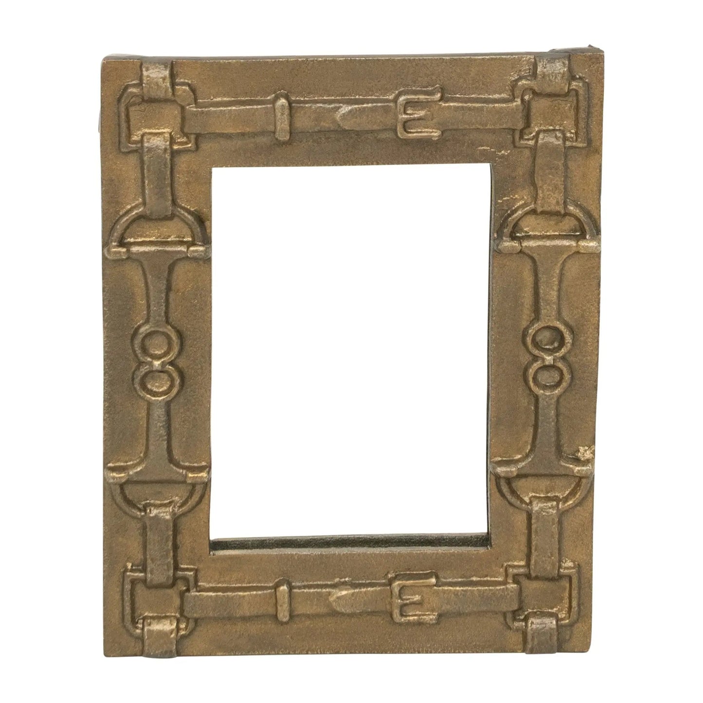 Decorative bronze picture frame on a white background