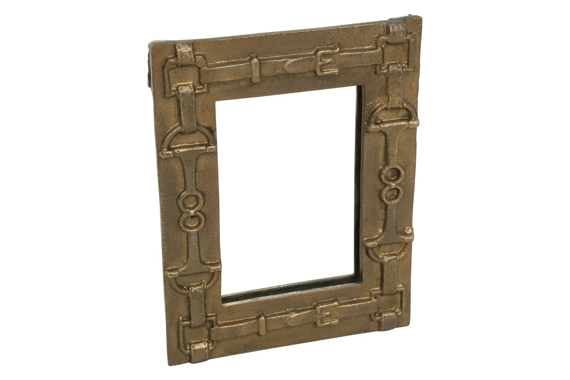 Decorative bronze frame on a white background