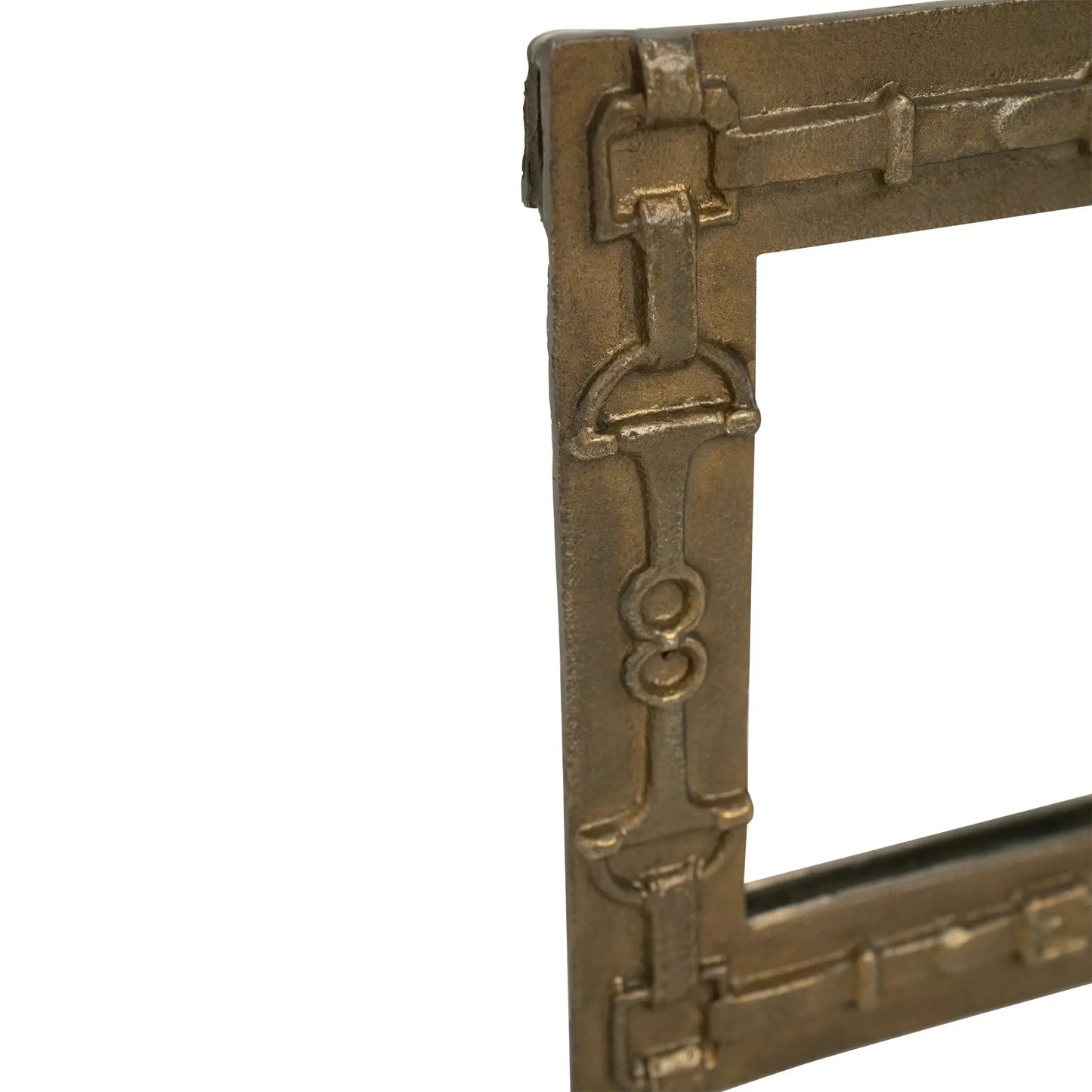 Bronze decorative frame corner on a white background