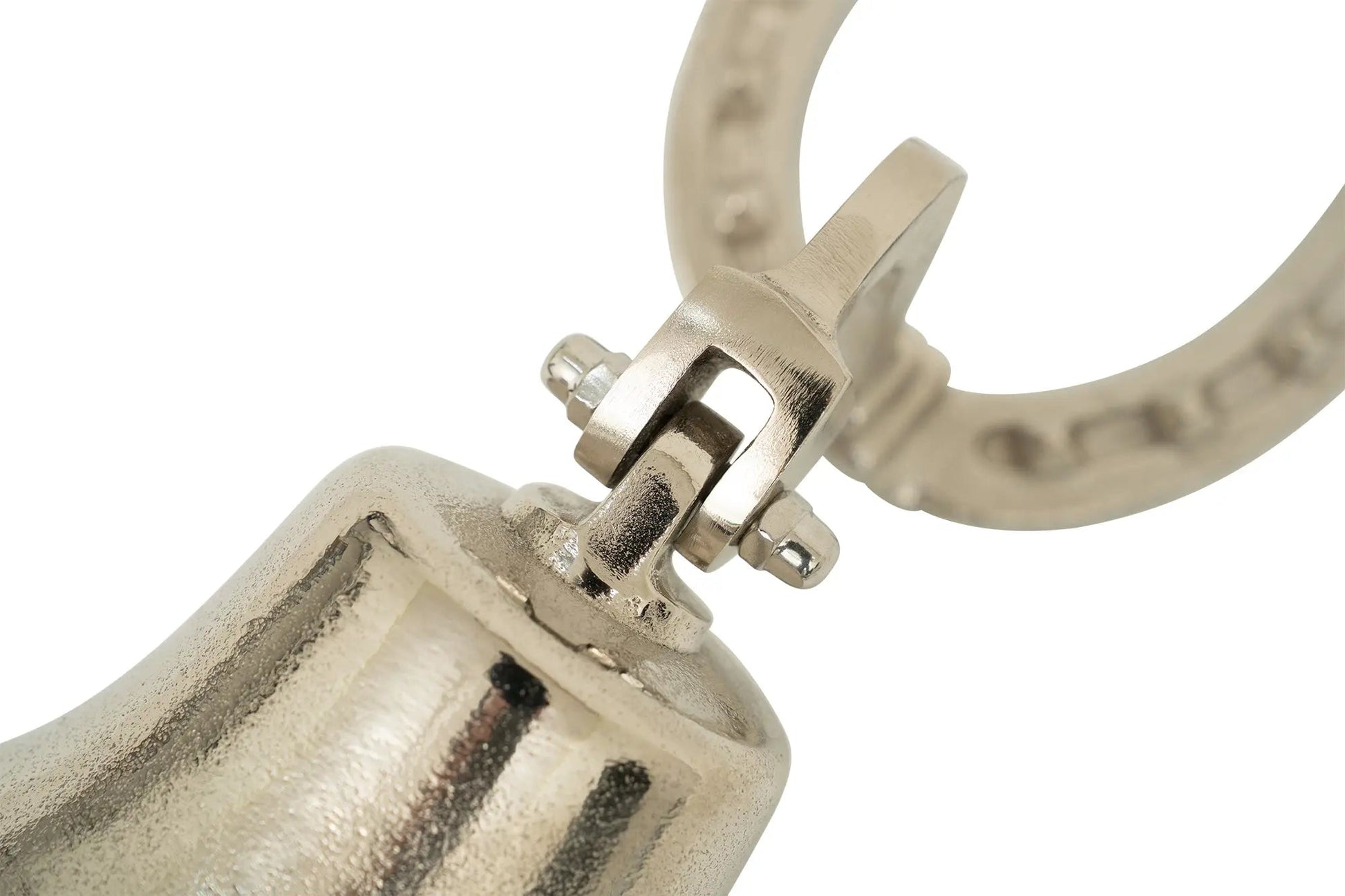 Decorative bell with horseshoe on a white background
