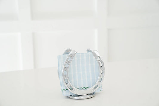 Huntley Equestrian Huntley Horseshoe Napkin Holder, Aluminum Silver Finish