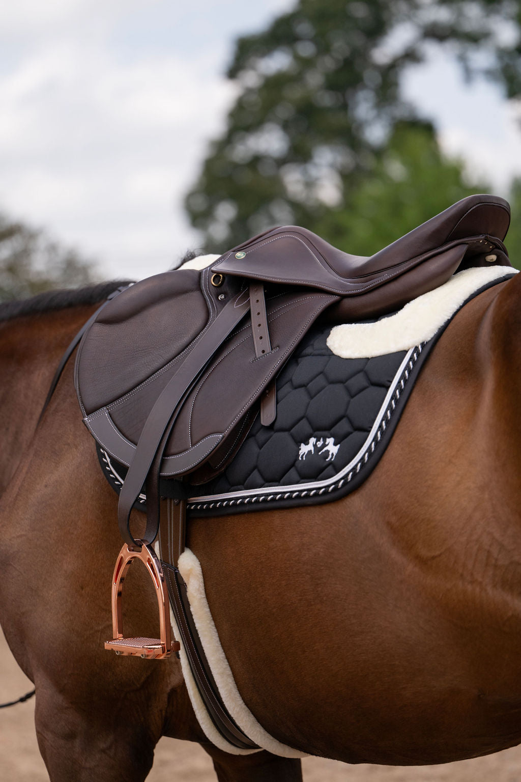 black plush saddle pad