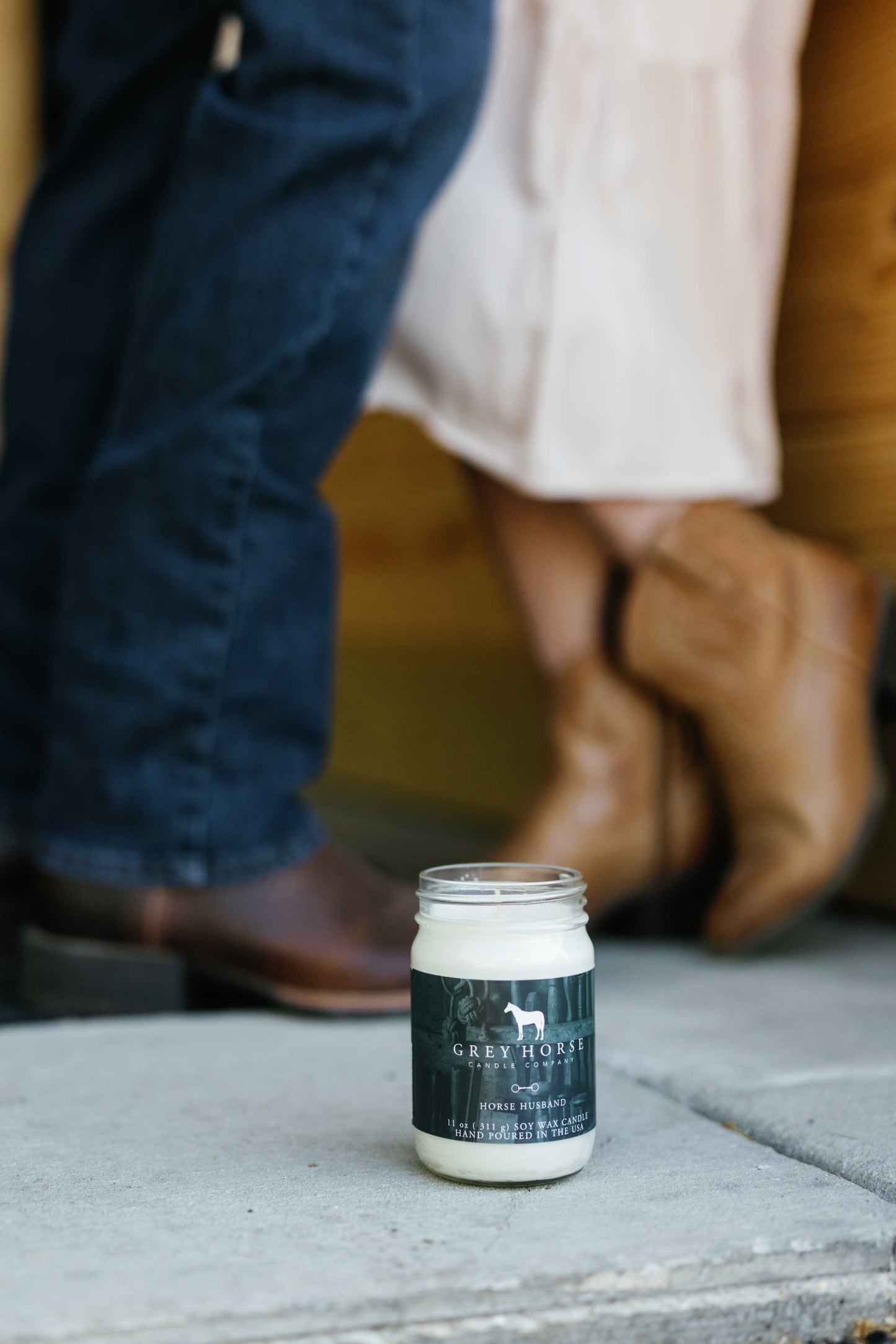 Grey horse candle co horse husband scent