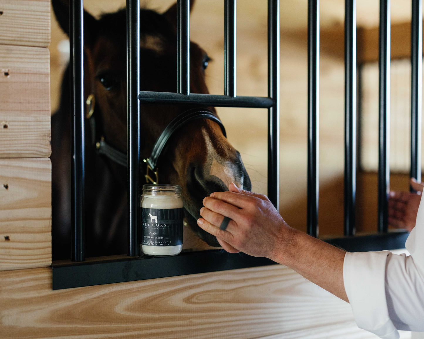 Grey horse candle co horse husband scent