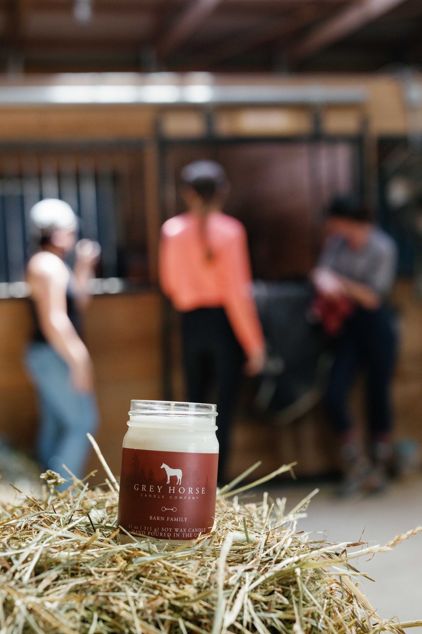 Grey Horse candle company Barn Family scent