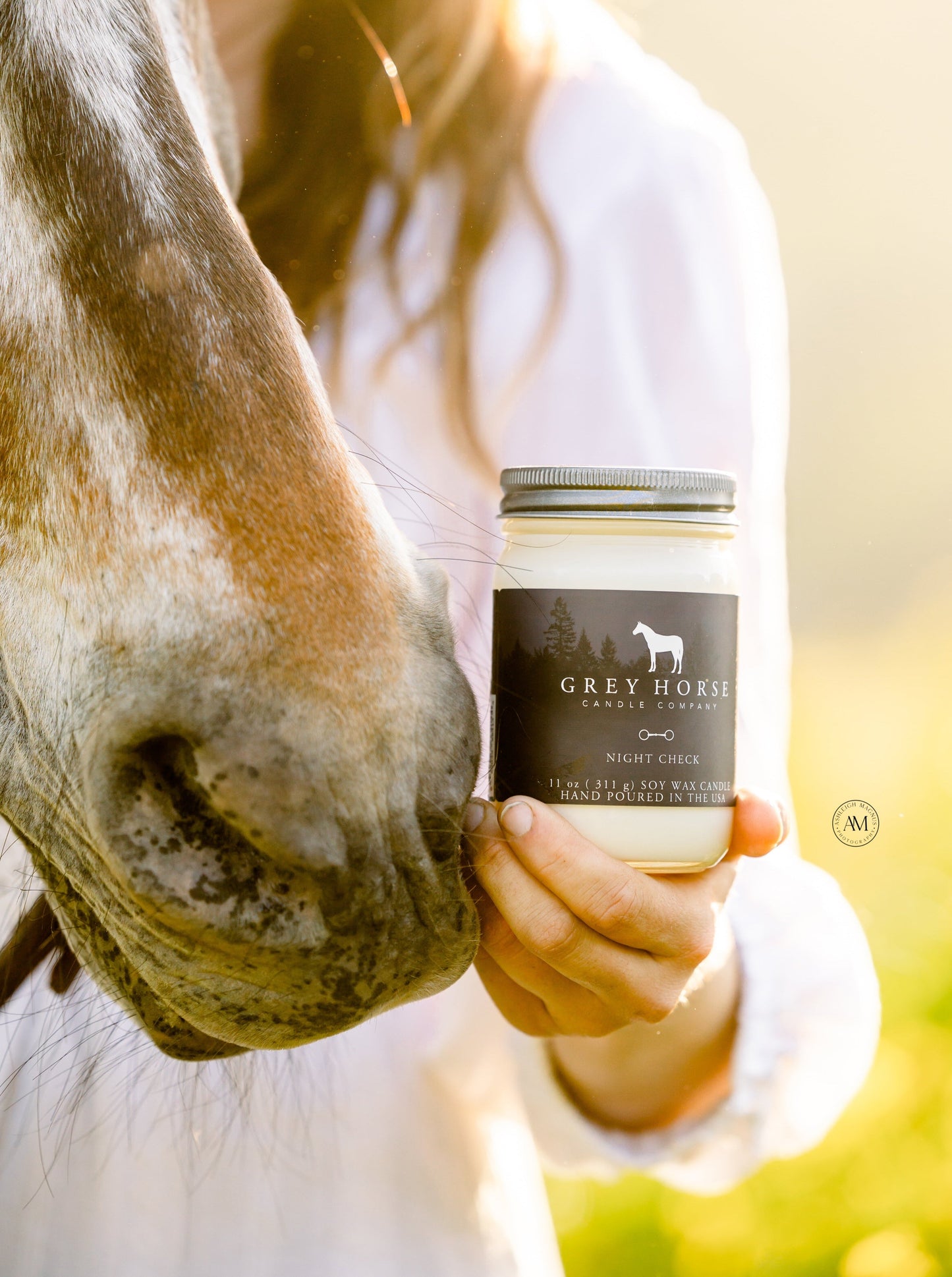 Grey horse candle Co night check scent