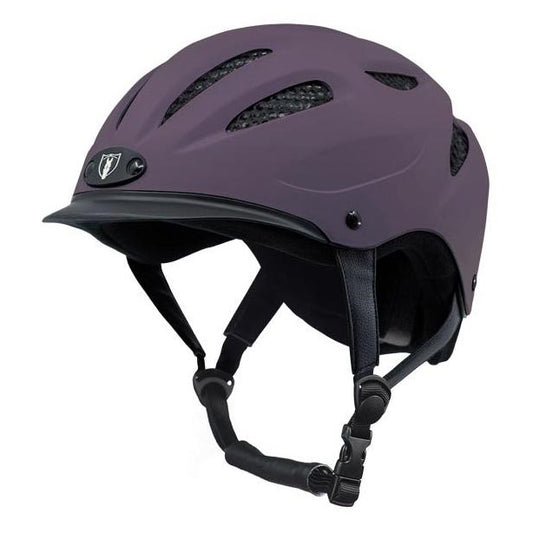 purple riding helmet