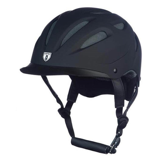 black riding helmet