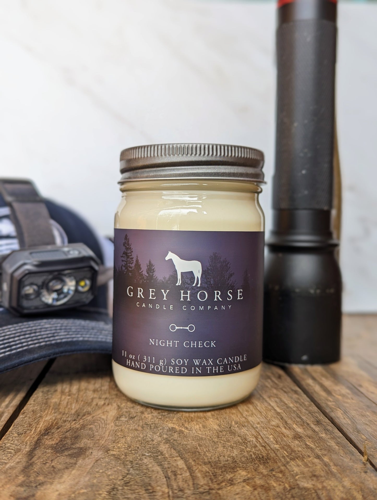 Grey horse candle Co night check scent
