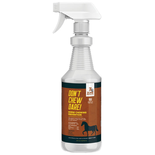 Spray bottle labeled 'Don't Chew Dare!' on a white background