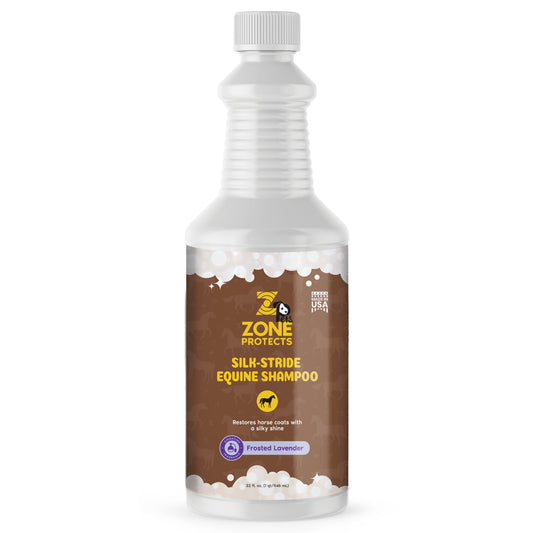 Zone Protects Silk-Stride Equine Shampoo bottle on a white background